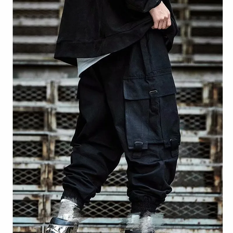 

2021 Black Cargo Pants Men Hip Hop Spring Pant Streetwear Harajuku Jogger Sweatpant Cotton Trousers Male Pants