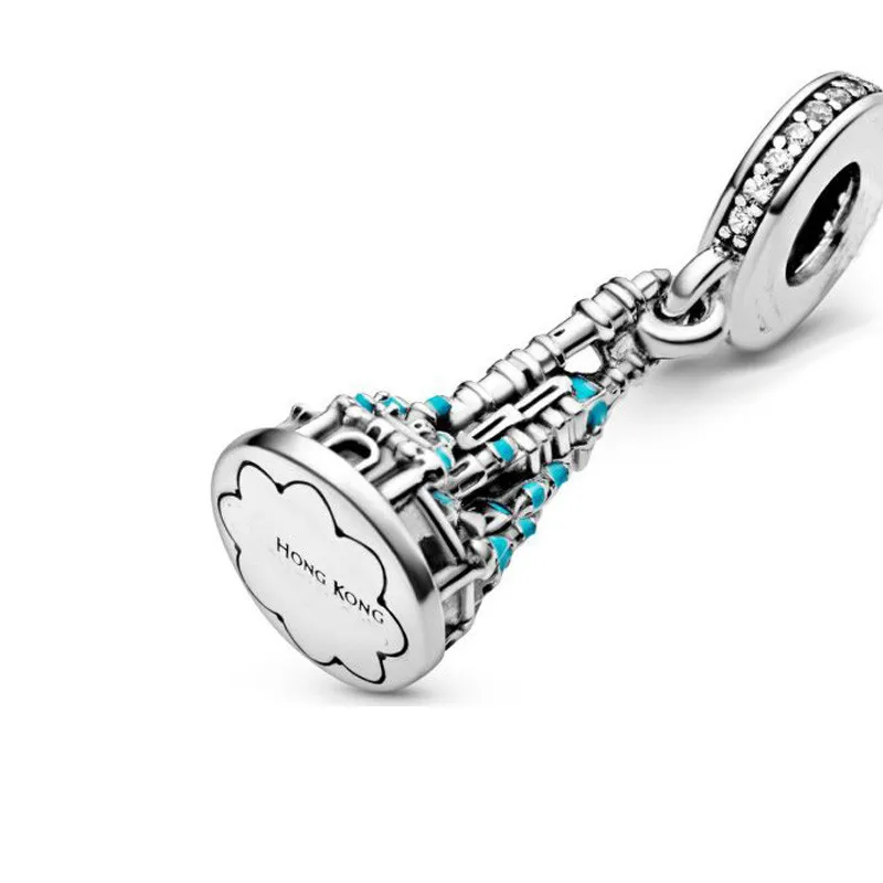 

2020 Autumn New s925 Sterling Silver Hong Kong Castle Charm Fit Original Pandora Charms Bracelet For Women DIY Jewelry Making