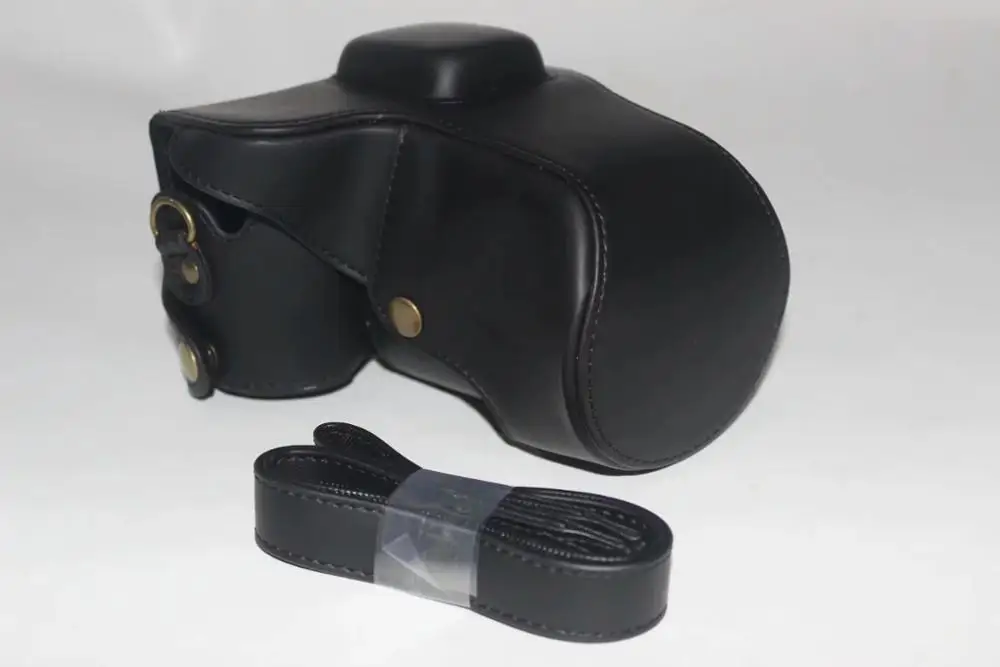 Винтажная кожаная сумка для камеры samsung NX300 NX-300 чехол для камеры с плечевым ремнем из искусственной кожи чехол для камеры - Цвет: Black