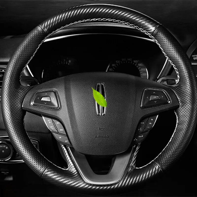

Для Lincoln MKZ/мкс/MKX/Континентальный/Наутилус из серии "сделай сам" кожа углеродное волокно специальный чехол рулевого колеса автомобиля