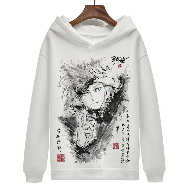 

Japan Anime jujutsu kaisen Hoodie Women/Men Coat Sweatshirt Harajuku Streetwear Oversized Clothes