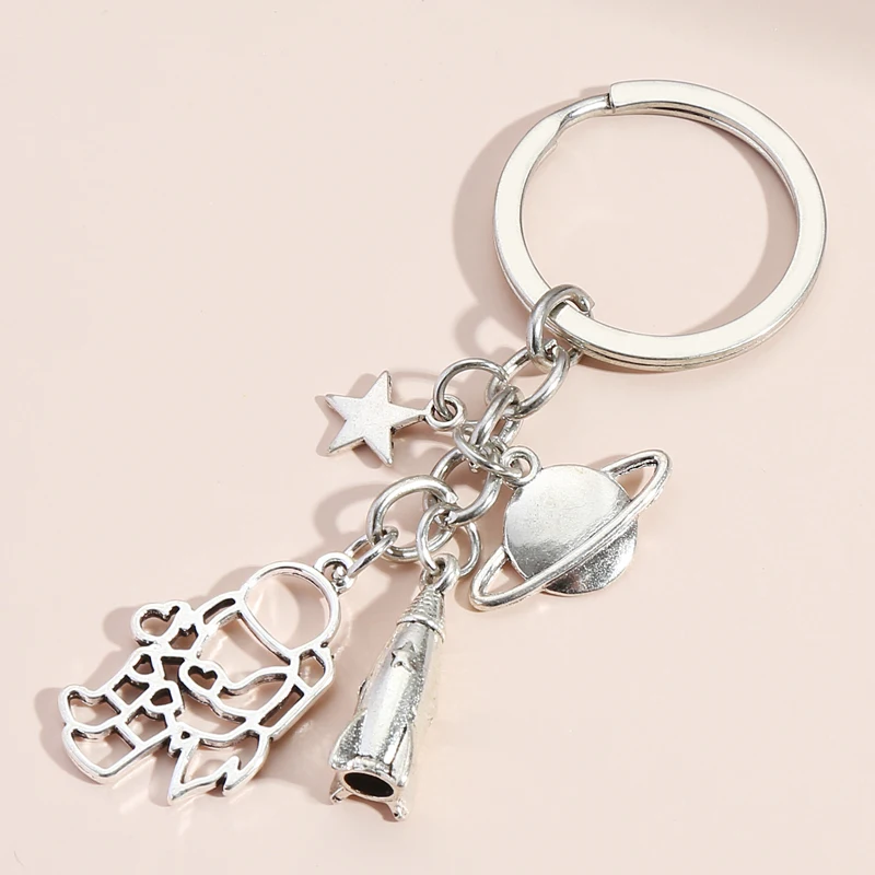 1Pc New Arrival Rocket Spacecraft Alien UFO Charms Keychain Planet Astronaut Keyholdert Making Men Gift Jewelry Supplies | Украшения и