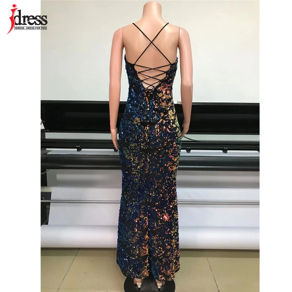 Сексуальное летнее длинное платье IDress 2021 на бретелях-спагетти с глубоким