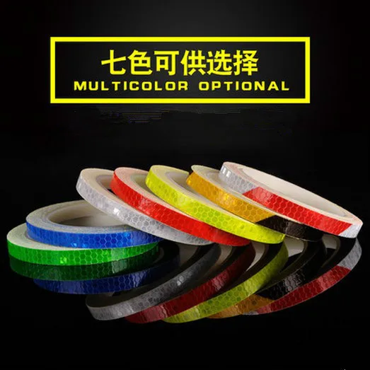 8 м/рулон велосипедный отражатель флуоресцентный MTB стикер обод колеса