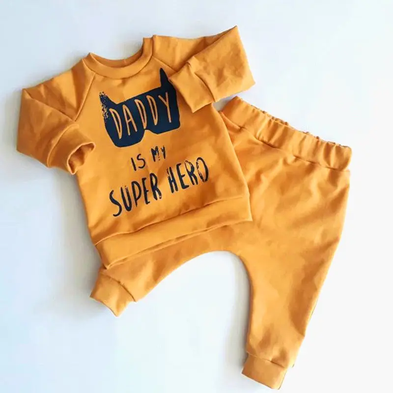 

0-3T Newborn Children Baby Boys Girl Clothes Dad Batman Superhero Outfit set Flower Top and Pants infant clothes set