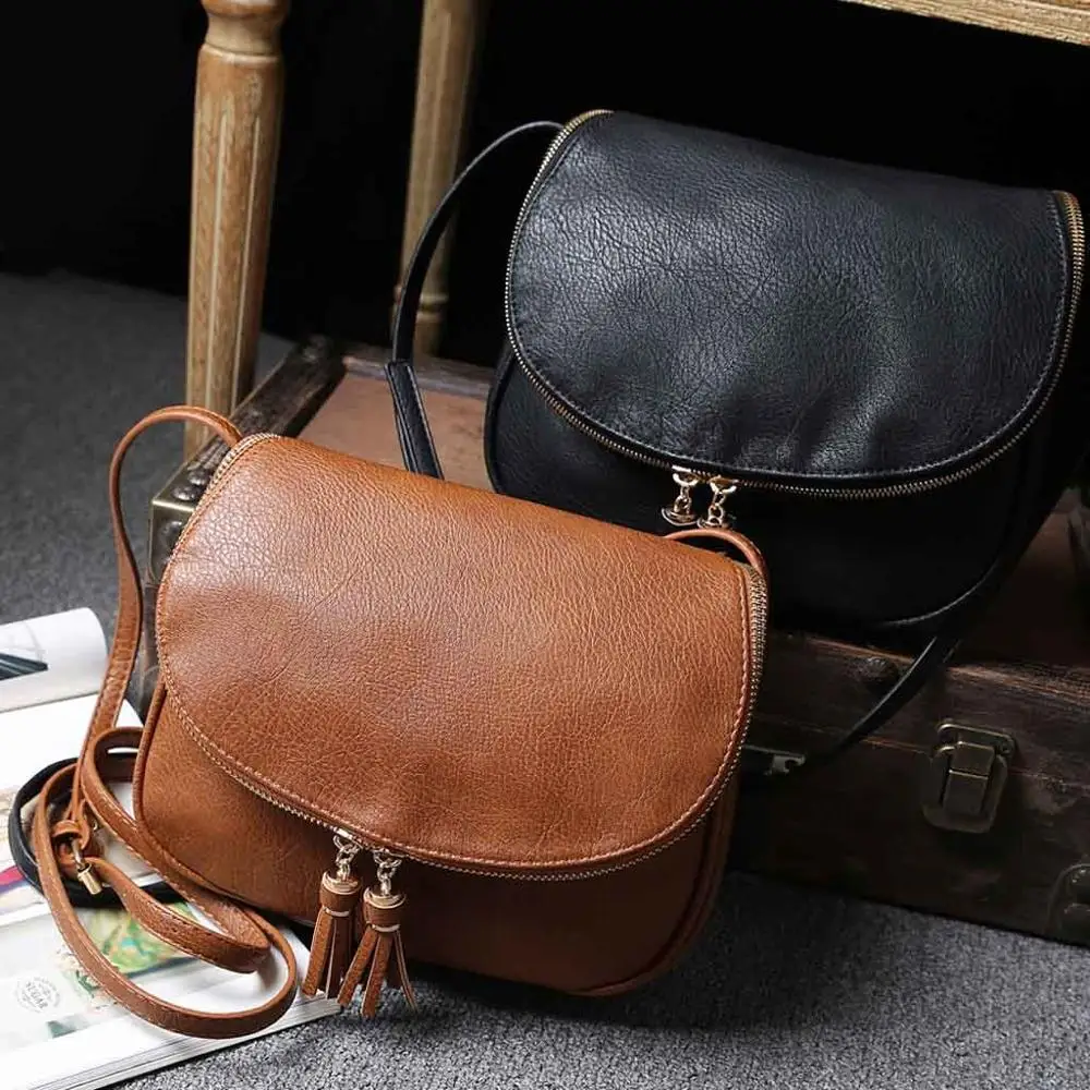 Женская модная сумка через плечо из искусственной кожи однотонная маленькая