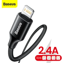 Baseus – câble USB pour recharge rapide et transfert de données, cordon de chargeur pour téléphone iPhone 13/12/11 Pro/Max/X/XR/XS/8/7/6s/6 et iPad