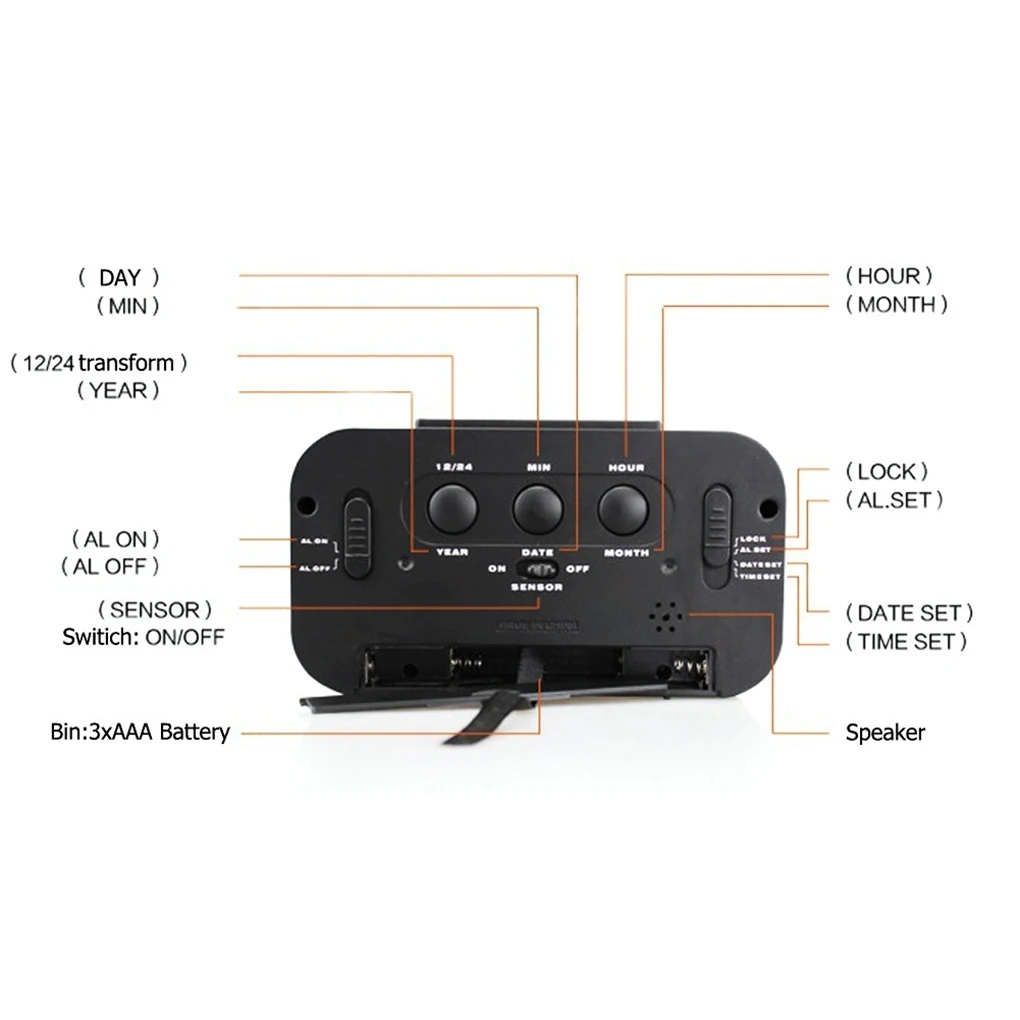 Настольные электронные часы большие цифровые светодиодные с календарем 2