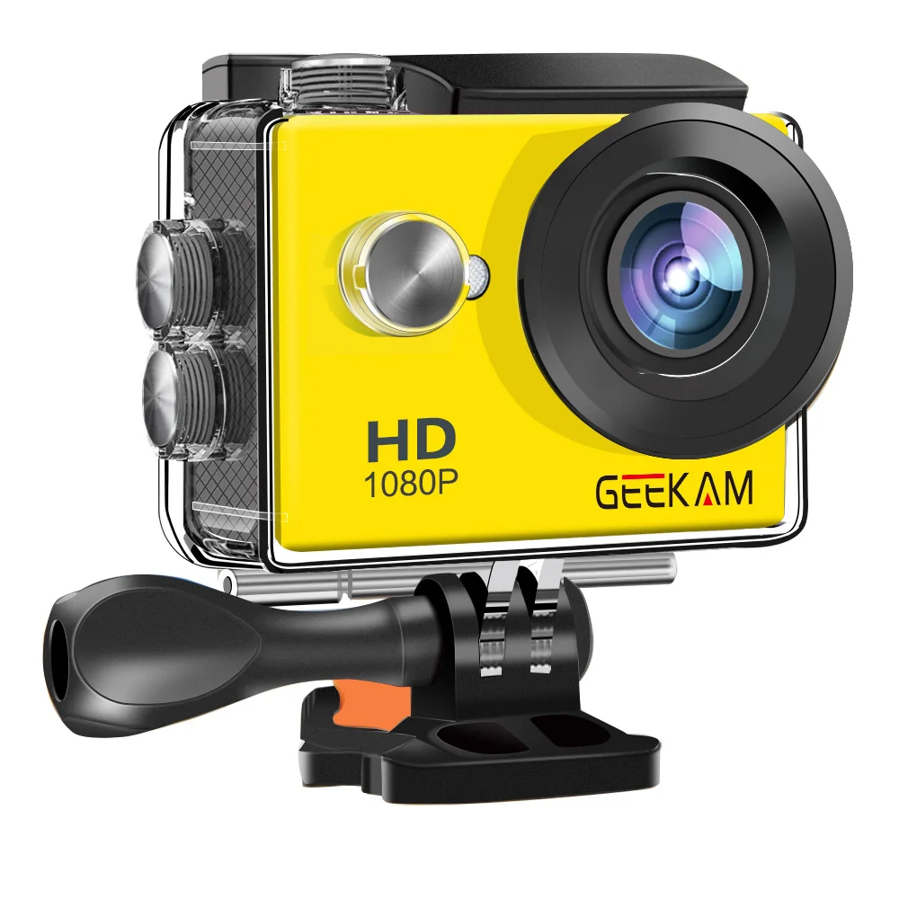GEEKAM A9 экшн-камера Full HD 1080P 2," экран 30 м водонепроницаемый шлем мини видео запись камера s Спортивная камера DVR - Цвет: GK-A9 Yellow