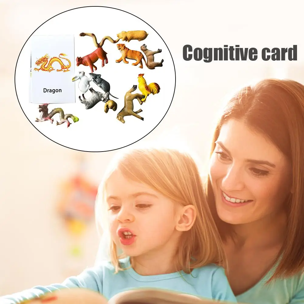 Когнитивные животные английские карты игрушки обучающие фигурки животных с