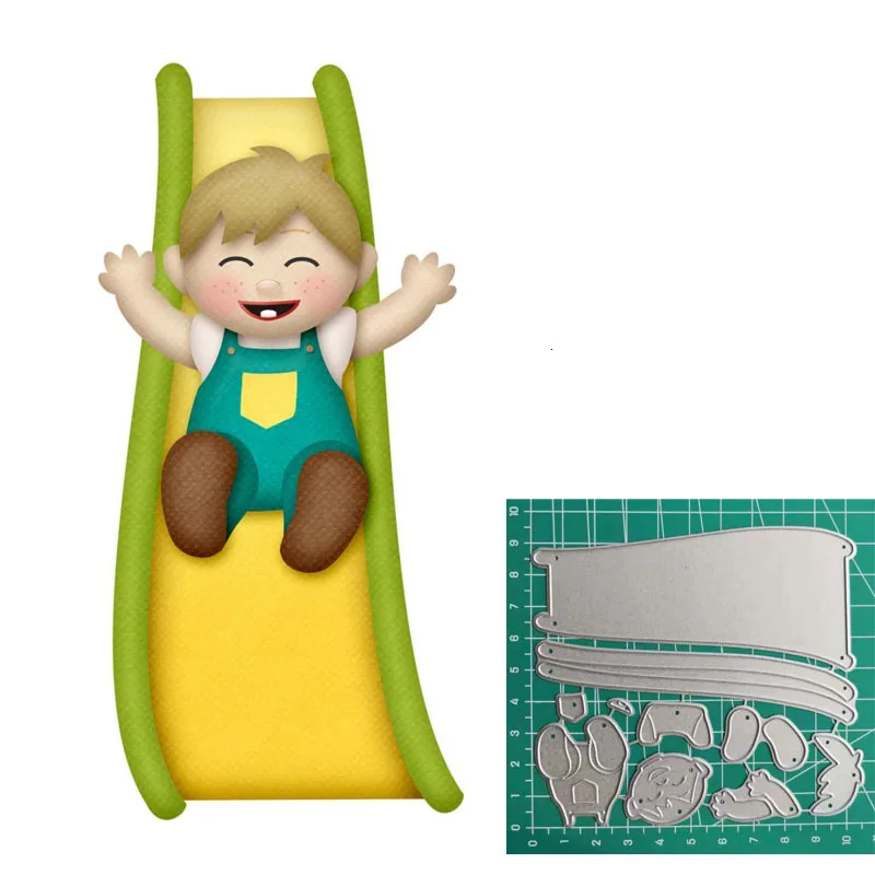 Play Slide металлические режущие штампы для мальчиков бумажные карты крафтовые резки