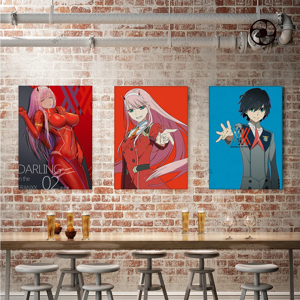 WTQ Canvas Painting Anime Posters Darling In The Franxx 002 Retro Poster Wall Decor Wall Art Picture Decoration Home Decor