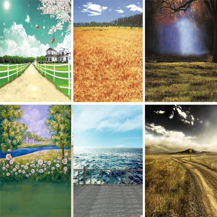 Реквизит для фотостудии Фотография фон улицы лес цветок пшеничное поле