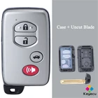 Смарт-пульт дистанционного управления KEYECU для автомобильного ключа чехол с 4 кнопками-брелок для Toyota Avalon Camry Venza HYQ14AAB, HYQ14ACX, HYQ14AEM