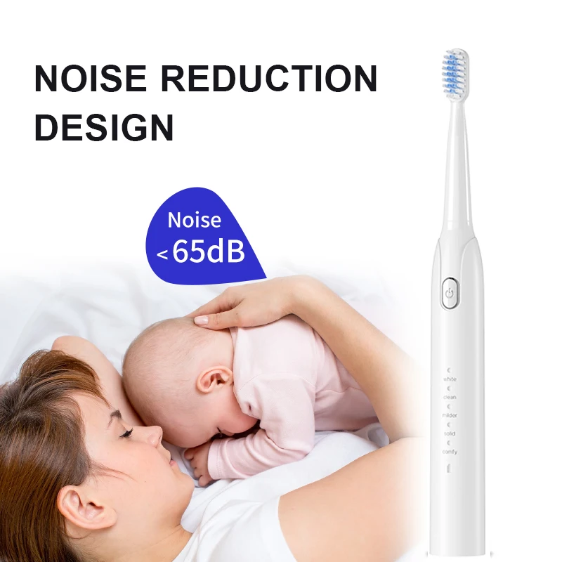 

Electric automatic rechargeable sonic IPX7 Waterproof toothbrush 5 Models with 2 Brush 3 Color