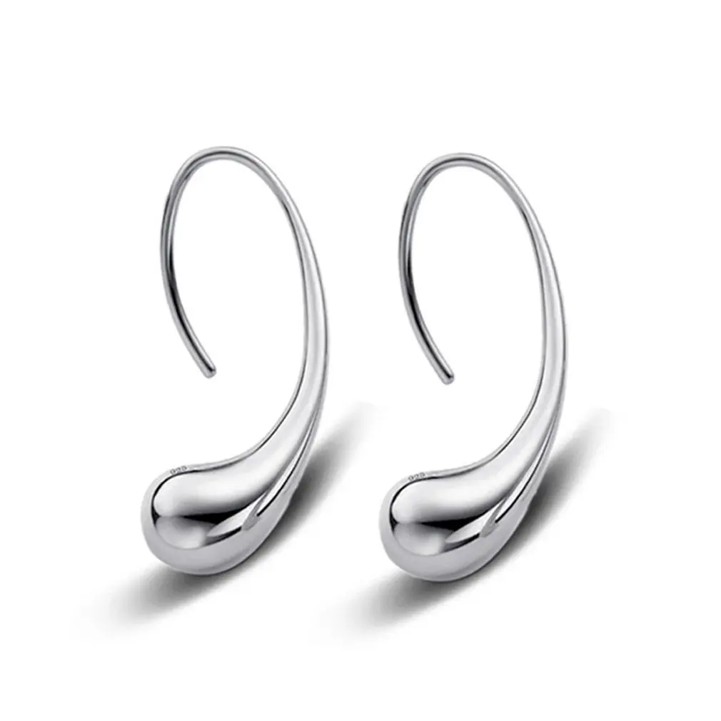 

S925 Personality Water Drop Silver Rose Gold Earrings Silver Color Small Cute Earring For Women Girl Gifts