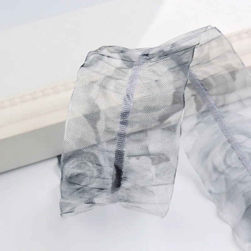 38 мм 50 ярдов широкий градиент органза Полиэфирная Лента Сделай Сам отделка