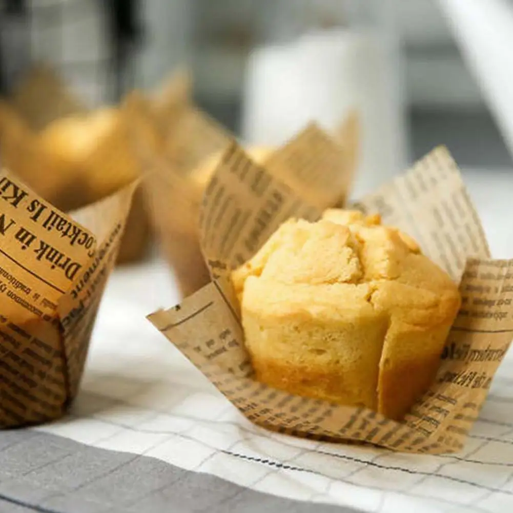 

200 шт. Новогодняя бумажная подкладка для кексов, чашка для выпечки для свадебной вечеринки, кексов, тюльпанов, кексов, бумажный стаканчик, об...