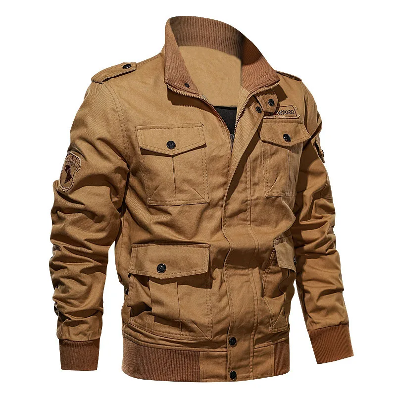 

Pop New Spring Air Force Pilot Military Jacket Men Cargo Tactical Bomber Jackets Male Casual Zipper Flight Cotton Coats Jacket