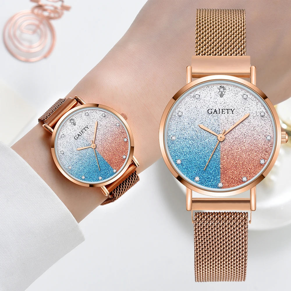 

Gaiety Brand Watch For Women Gradient Dial Starry Sky Luxury Magnetic Ladies Watch New Fashion Diamond Female Clock Montre Femme