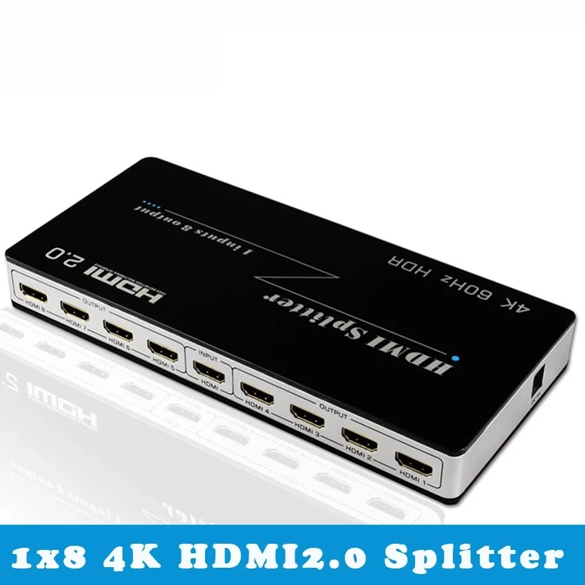 

1 em 8 para fora hdmi-divisor compatÃ­vel, 1x8 4k hdmi-compatÃ­vel 2.0 suporte 4k * 2k @ 60hz/3d/hdcp 2.2/hdmi 2.0