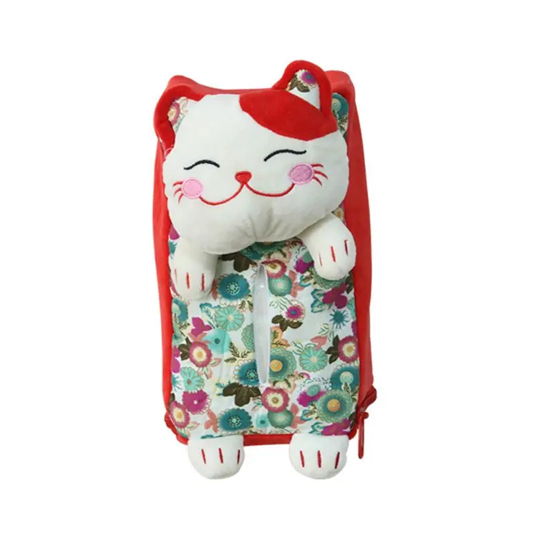  Car Lucky Cat Hanging Tissue Box Holder Plush Toy Style Anime Case Cartoon Cover | Дом и сад