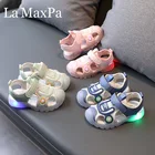 Спортивные сандалии для мальчиков, Детские легкие босоножки, нескользящая обувь для малышей, закрытая пляжная обувь с защитой от ударов, размеры 21-30