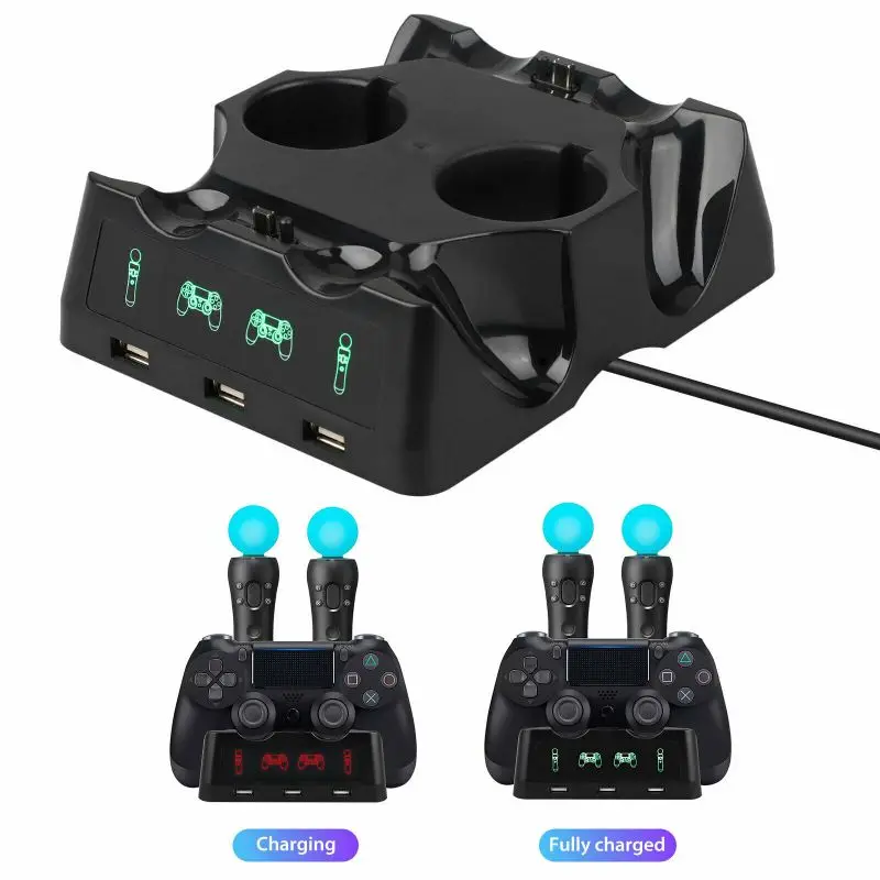 Лидер продаж зарядная док-станция для контроллера PS4/MOVE/PS4 VR 4 в 1