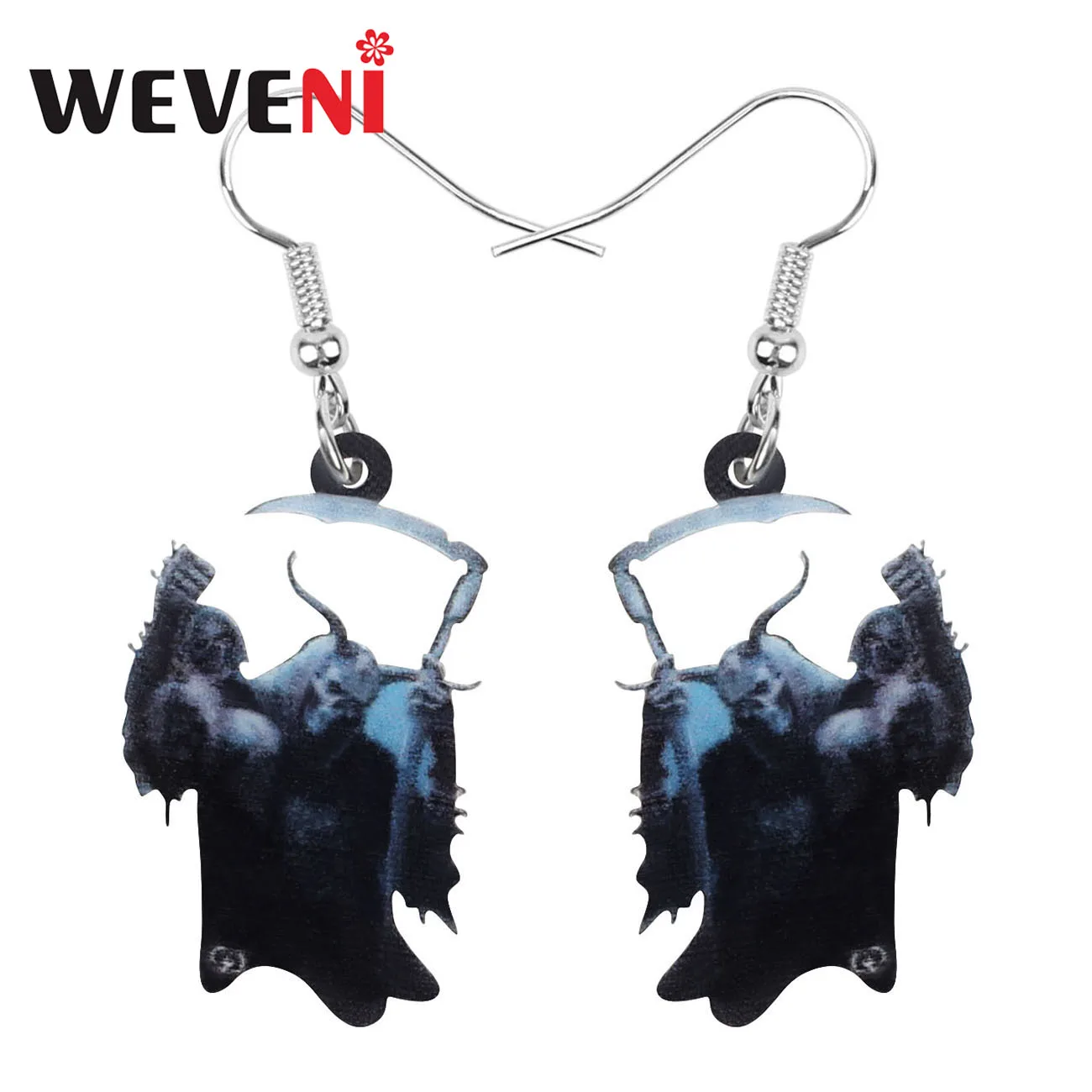 

WEVENI Acrylic Halloween Horror Demon Death Reaper Earrings Drop Dangle Decoration Jewelry For Women Girls Teen Charm Party Gift