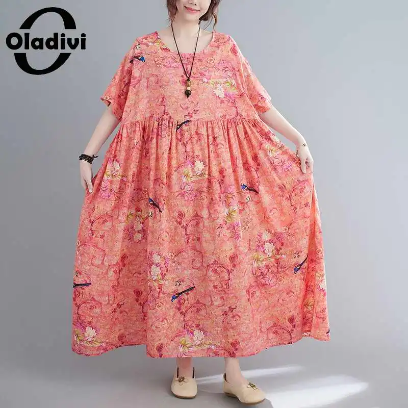 

Платье Oladivi женское пляжное в стиле бохо, праздничное длинное в богемном стиле, туника-макси большого размера 3XL, 4XL, 5XL, 6XL, 7XL, 8XL, на лето