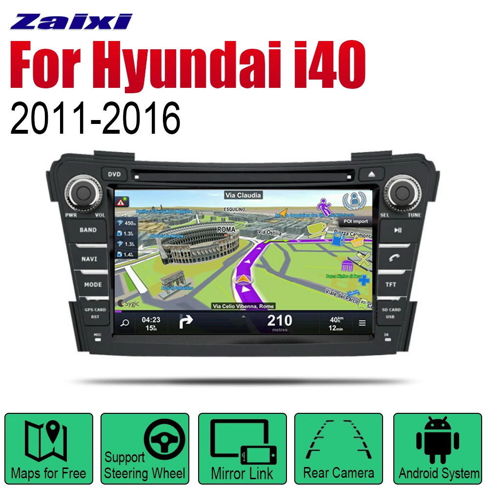 ZaiXi Android 2 Din Auto Radio DVD For Hyundai i40 2011~2016 Car Multimedia Player GPS Navigation System Radio Stereo