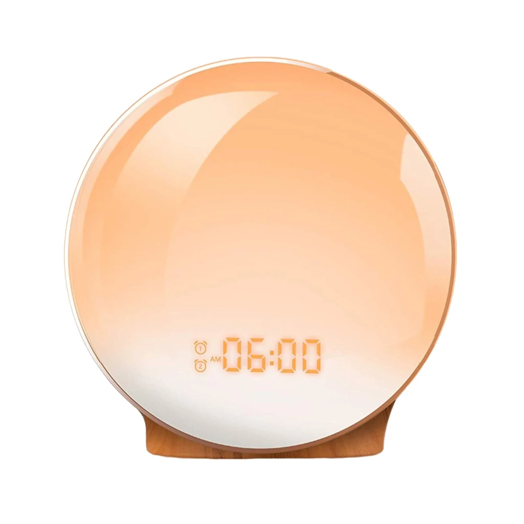 

Wake Up Light Sunrise Radio Alarm Clock, 7 Color Night Light, Snooze Timer