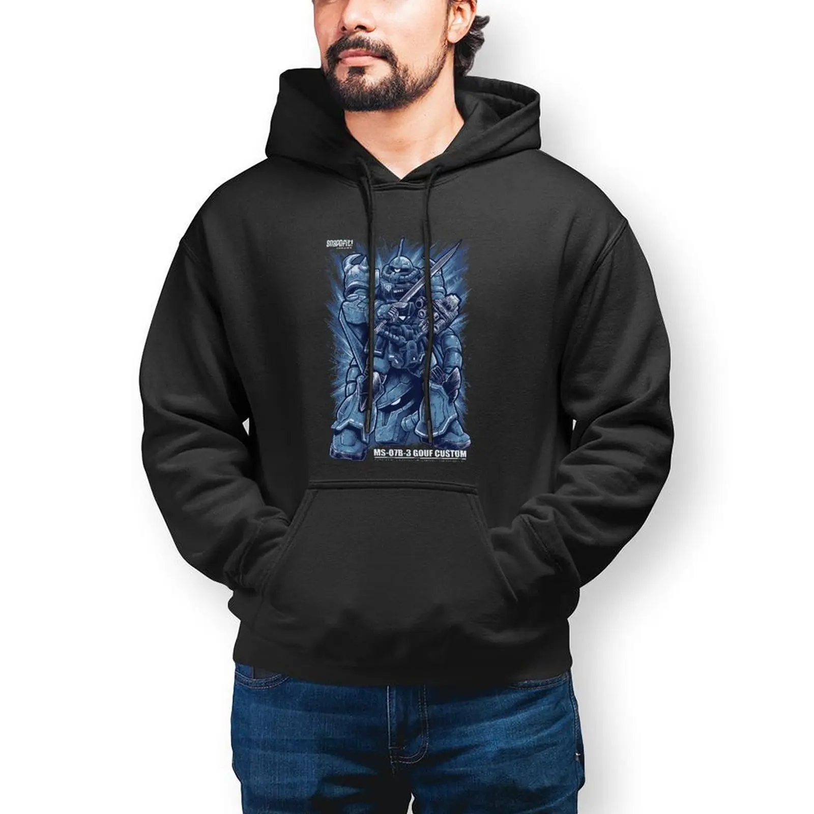 

Bandai Gundam MS-07B-3 Gouf Custom Hoodie Anime Winter Long Sleeve Cotton Hoodies Mens Outdoor Pullover Hoodie