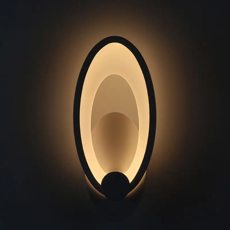 Светодиодный светильник современный акриловый настенный 12 Вт овальная форма для