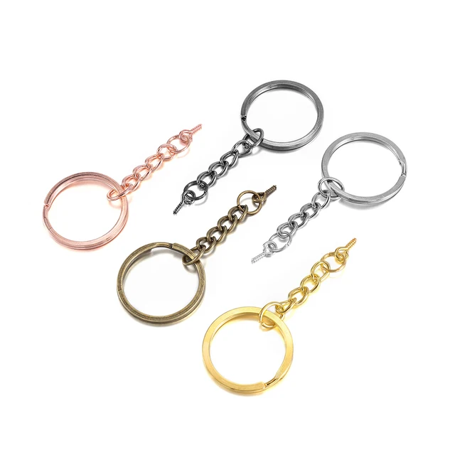 60 Anelli Portachiavi Con Catena E Viti - Acciaio Inox, 25mm, Per Fai Da Te E Gioielli - Foto 10