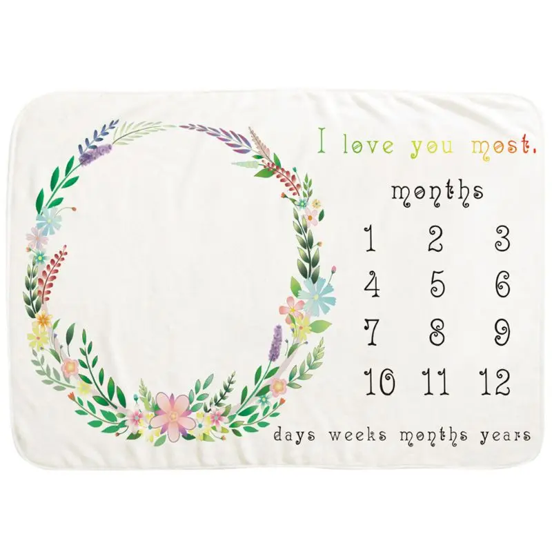 

Baby Blanket Soft Flannel Photography Monthly Photo Newborn Children Wings Plant Cartoon Angel Milestone Sleeping Bath Crawling