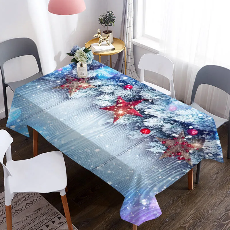 

Christmas Wood 3D Table Cover Waterproof And Oil Proof For Decorative Dining Tablecloth For Picnic Blanket Table Cloth
