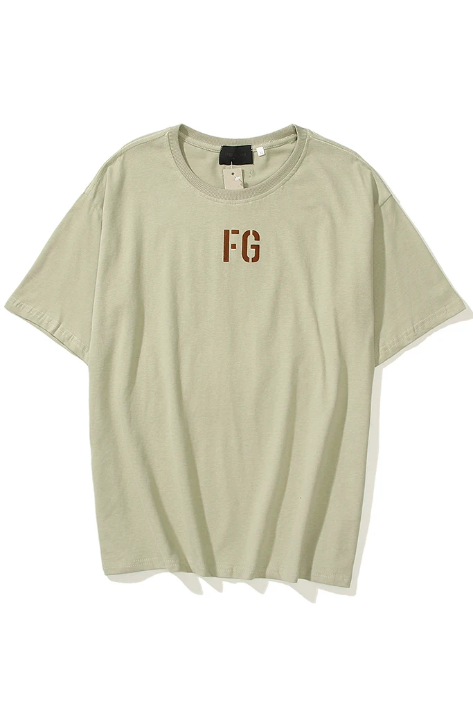 

OF FEAR GOD FOG Season 7 main line FG rich flocking printing short-sleeved men and women washed and old T-shirt tide