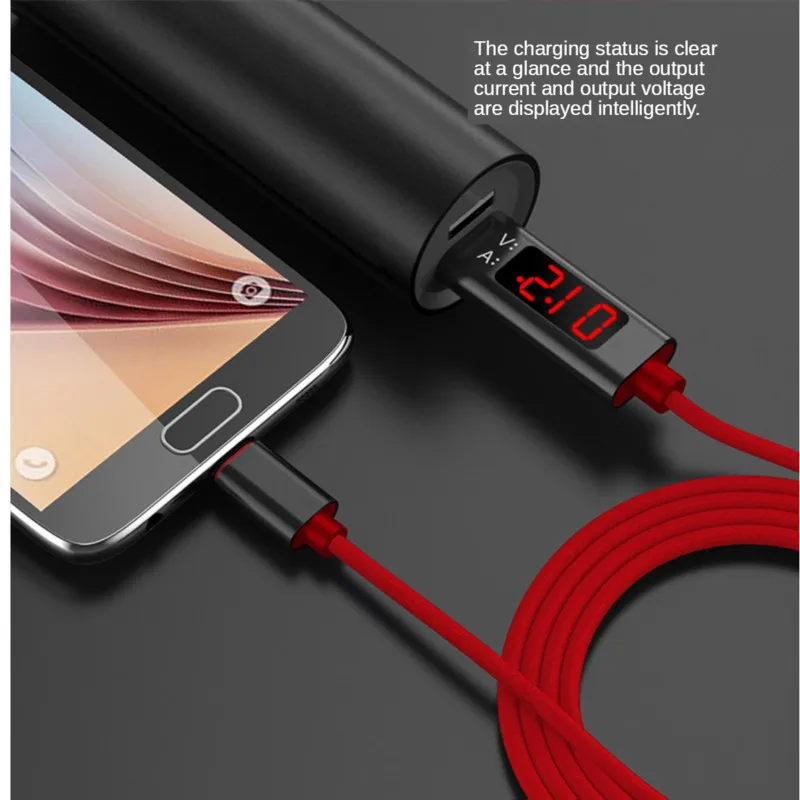 

Xilecaly LED Display 3A USB Type C for Samsung Xiaomi Huawei Fast Charging USBC With Digital Display 3A Fast Mobile Phone Cable