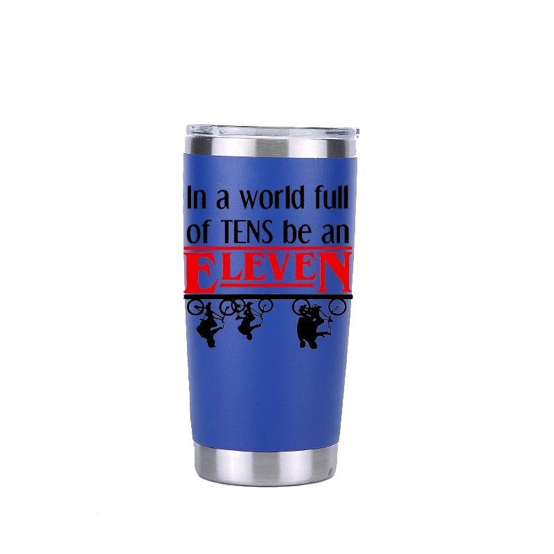 20 oz dark blue Странные Вещи 30 унций стакан дорожная Автомобильная кружка с двойными стенками Изолированная вакуумная фляжка термос из нержавеющей стали термос для воды, кофе кружка - Цвет: 20 oz dark blue