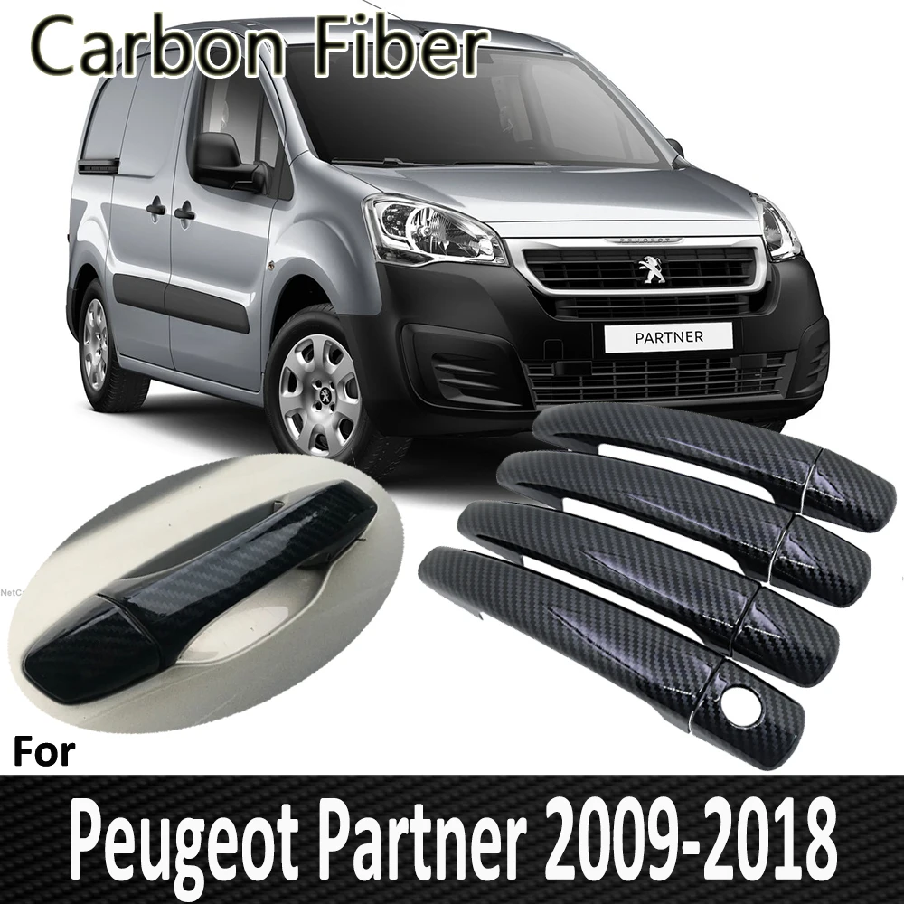 Черное углеродное волокно для Peugeot Partner 2009 2010 2011 2012 2013 2014 2015 2016 2017 крышка дверной