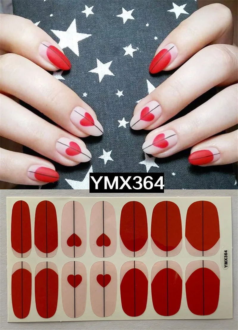 14 накладных наклеек для дизайна ногтей наклейка с полным покрытием новый дизайн