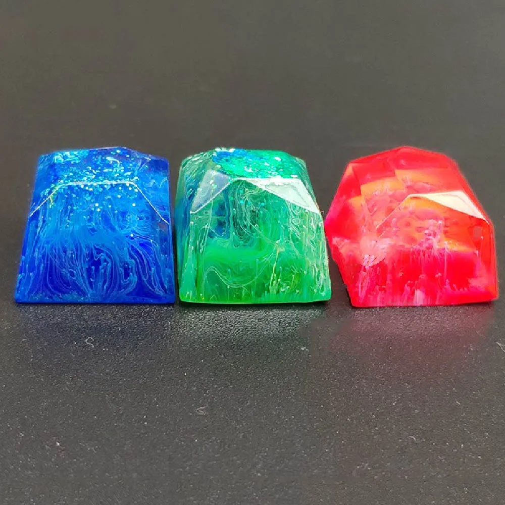 Индивидуальные смолы с подсветкой колпачки для Cherry Mx Переключатель механическая клавиатура DIY украшения драгоценный камень дизайн красный синий зеленый желтый