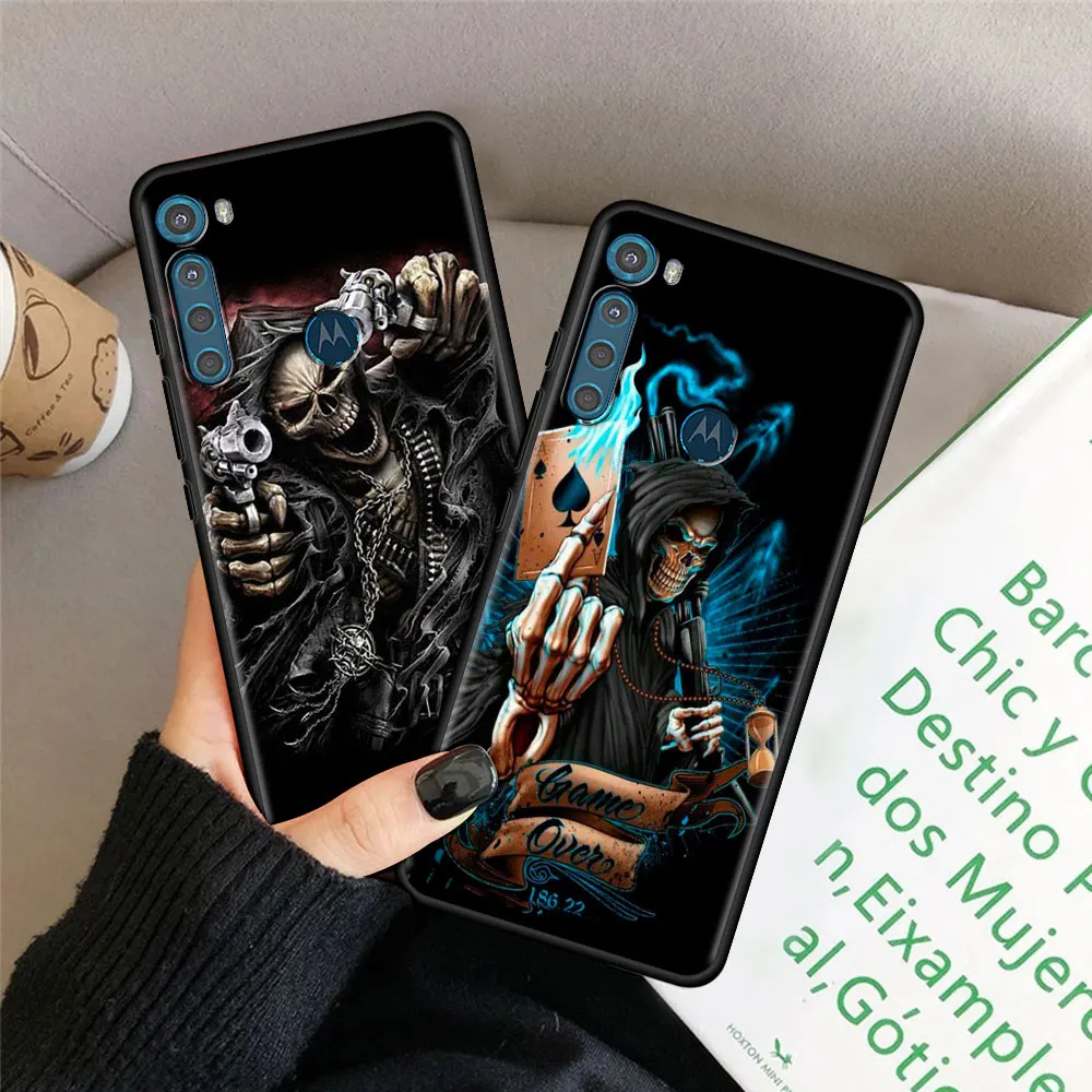 grim reaper skull skeleton case for motorola moto one fusion plus g9 play g8 power lite soft phone coque g30 e6s g8 g9 carcasa free global shipping