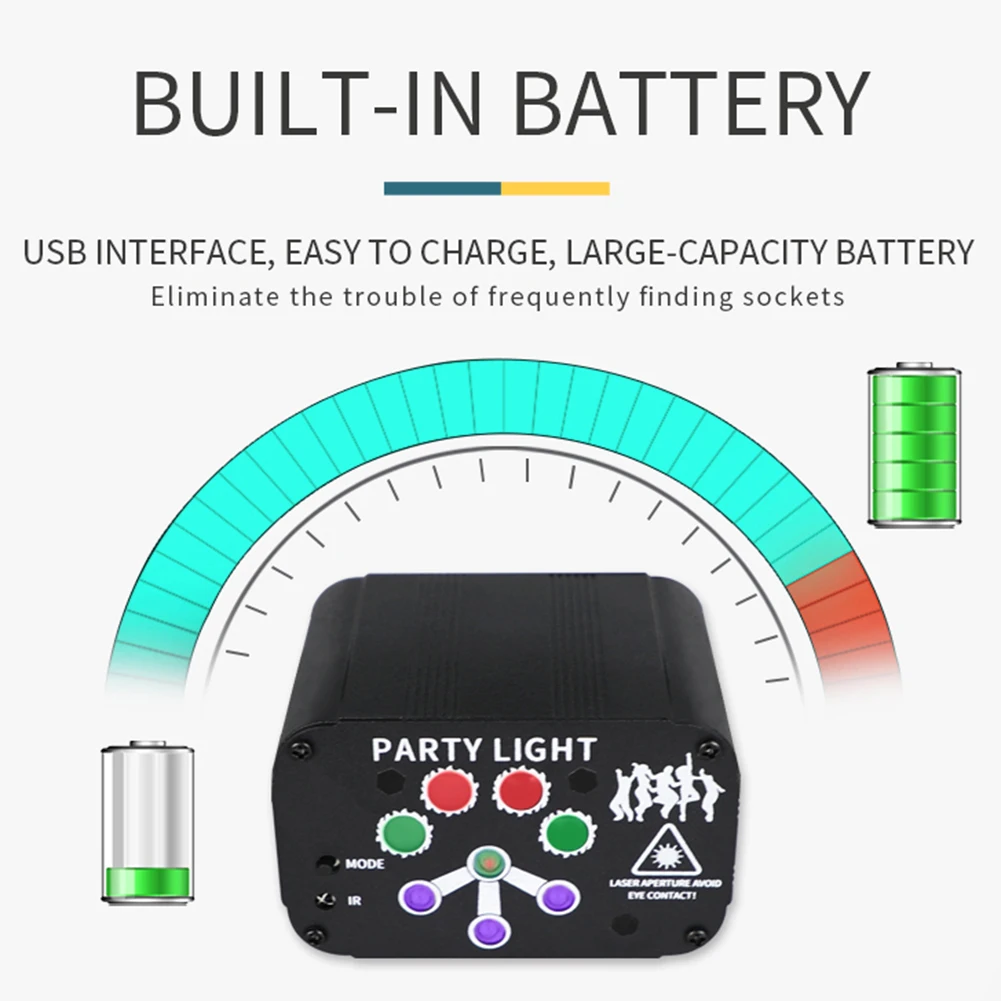 

LED Colorful Rotating Laser Projector Light for Small Paty KTV Stage Lighting Voice Remote Control KTV Decor Light