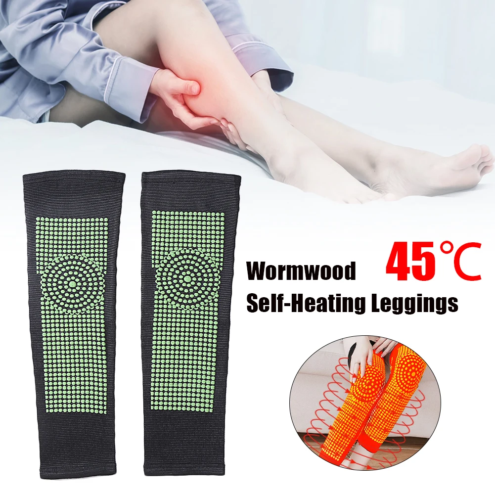 

1pair Self-Heating Knee Protector Wormwood Lengthened Heating Knee Pads Knee Sleeves Leg Warmer Pads For Pain Relief Sports
