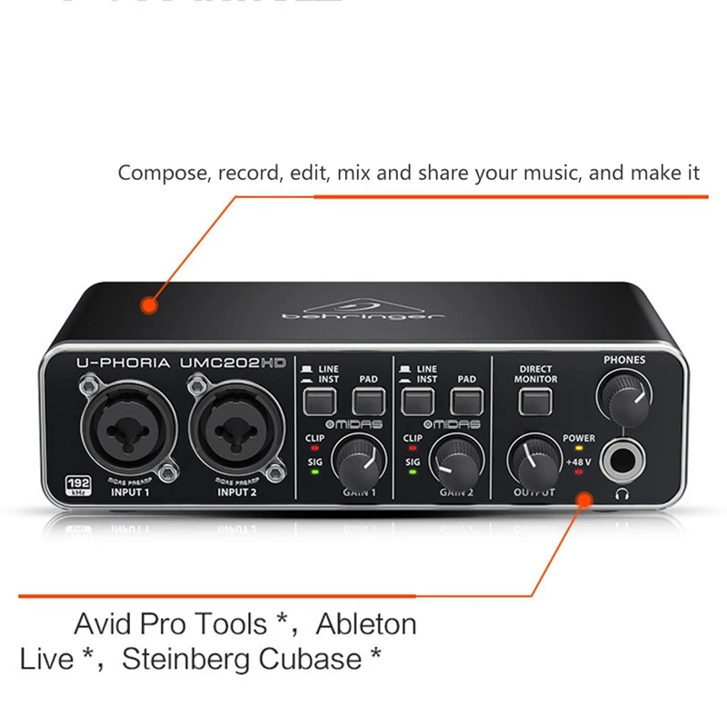 Профессиональная звуковая карта + 48 В преобразователи фантомного питания с