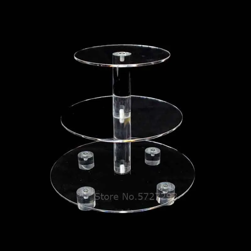 

Acrylic Cupcake Stand Clear Dessert Display Holder Stand With Base For Wedding Birthday Party Event Baby Shower Round Decoration