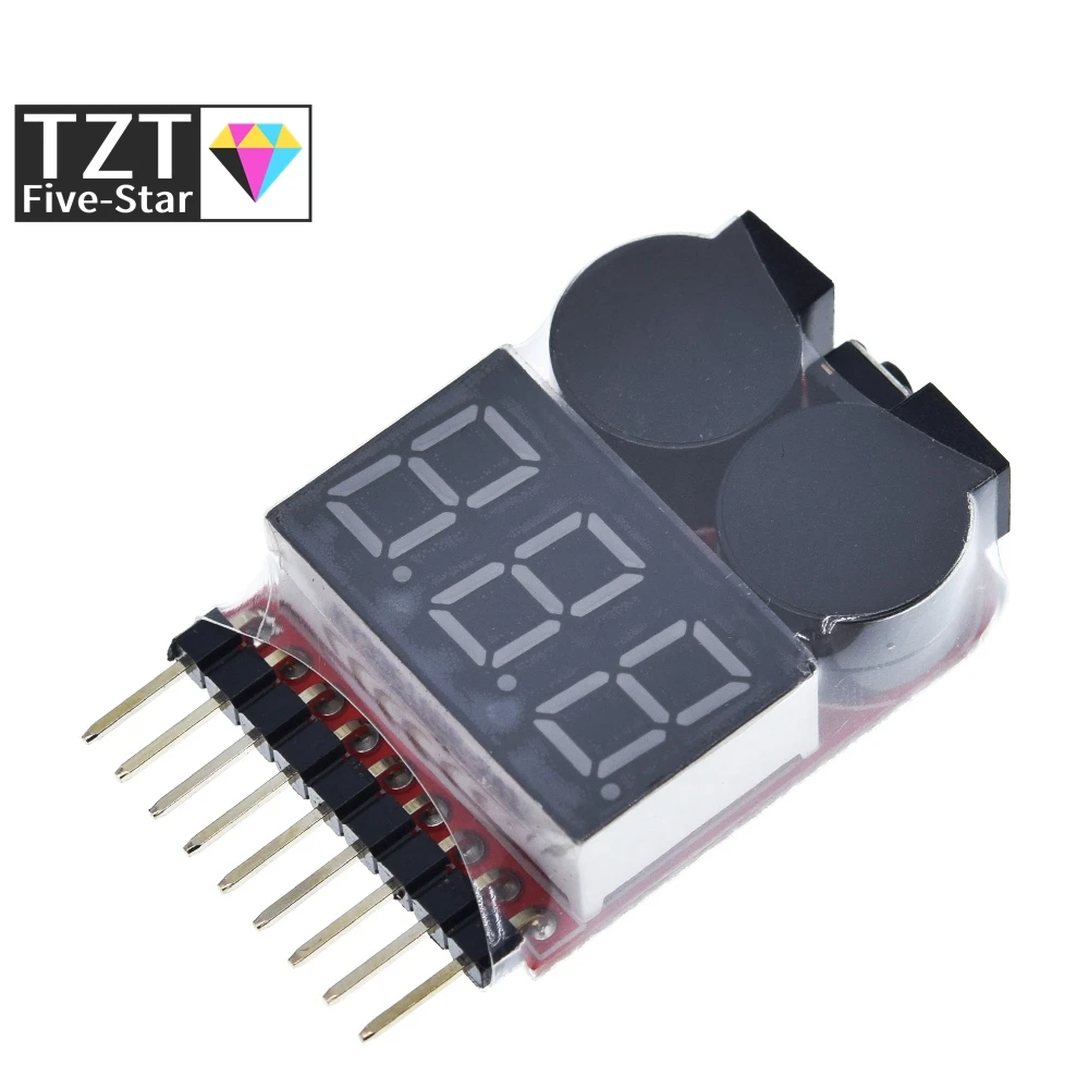 Тестер напряжения TZT F00872 Lipo вольтметр с индикатором проверка двойной динамик 1S-8S