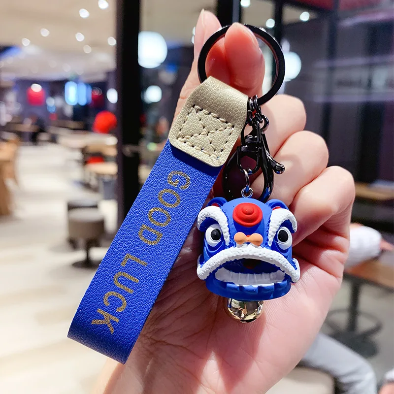 

Cartoon Chinese Lion Dance Head Keychain Cute Creative Style Couple Bag Car Pendant Small Gift Doll Keyring Accessories Gift